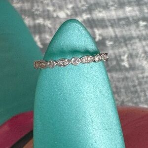 Art Deco Diamond Milgrain 14KT White Gold Full eternity band.